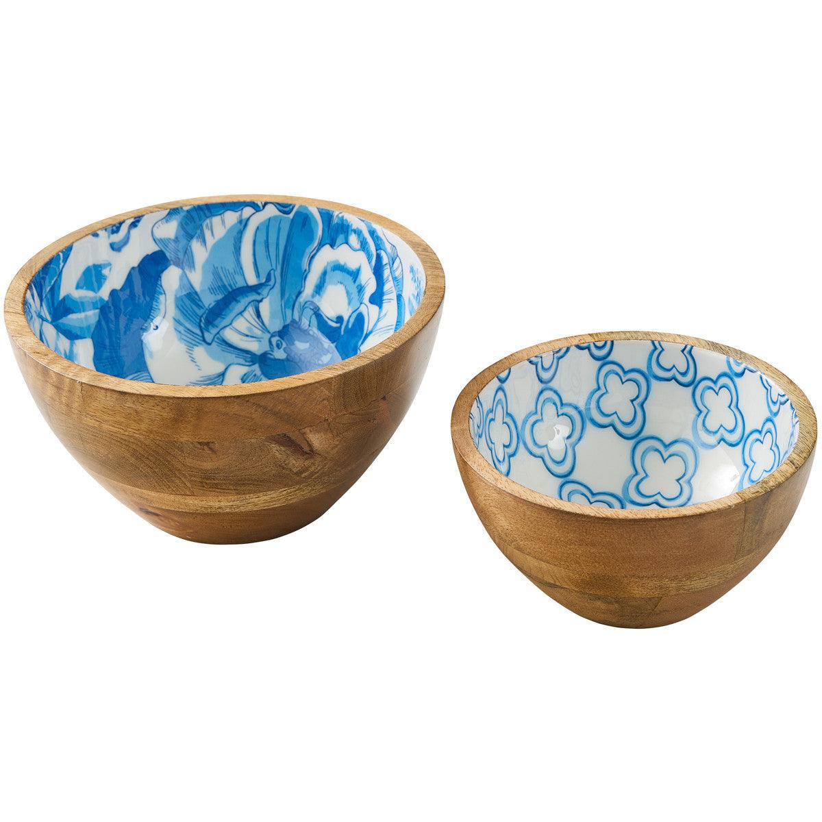 Patricia Heaton Home Florals And Flitters Serving Bowls - Set Of 2 Blue Park Designs - The Fox Decor