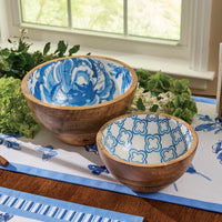 Patricia Heaton Home Florals And Flitters Serving Bowls - Set Of 2 Blue Park Designs - The Fox Decor