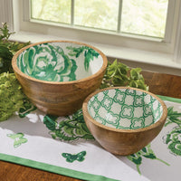 Patricia Heaton Home Florals And Flitters Serving Bowls - Set Of 2 Green Park Designs - The Fox Decor