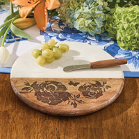 Patricia Heaton Home Floral Cutting Board With Spreader - The Fox Decor