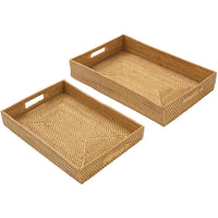 Thumbnail for Rattan Trays - Set Of 2 Park Designs - The Fox Decor