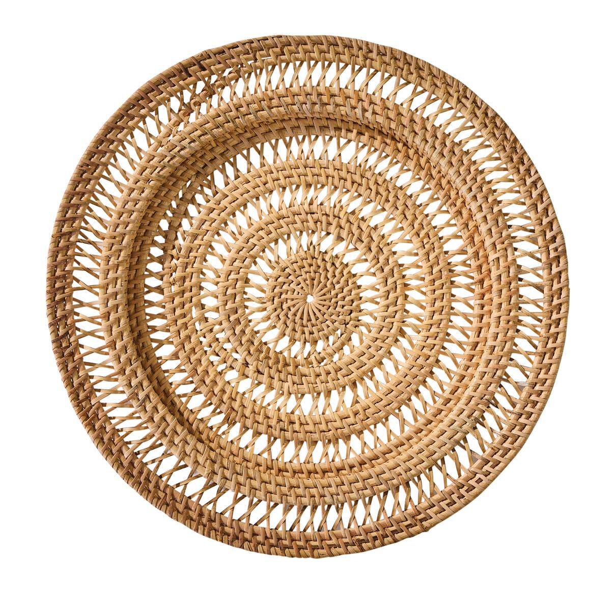 Rattan Spiral Charger - The Fox Decor