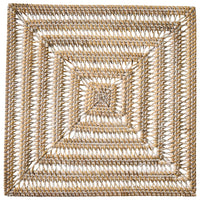 Rattan Square Charger - Whitewashed - The Fox Decor