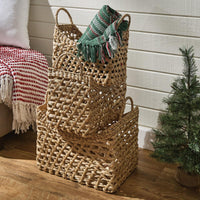 Thumbnail for Water Hyacinth Baskets - Set of 3 Park Designs - The Fox Decor
