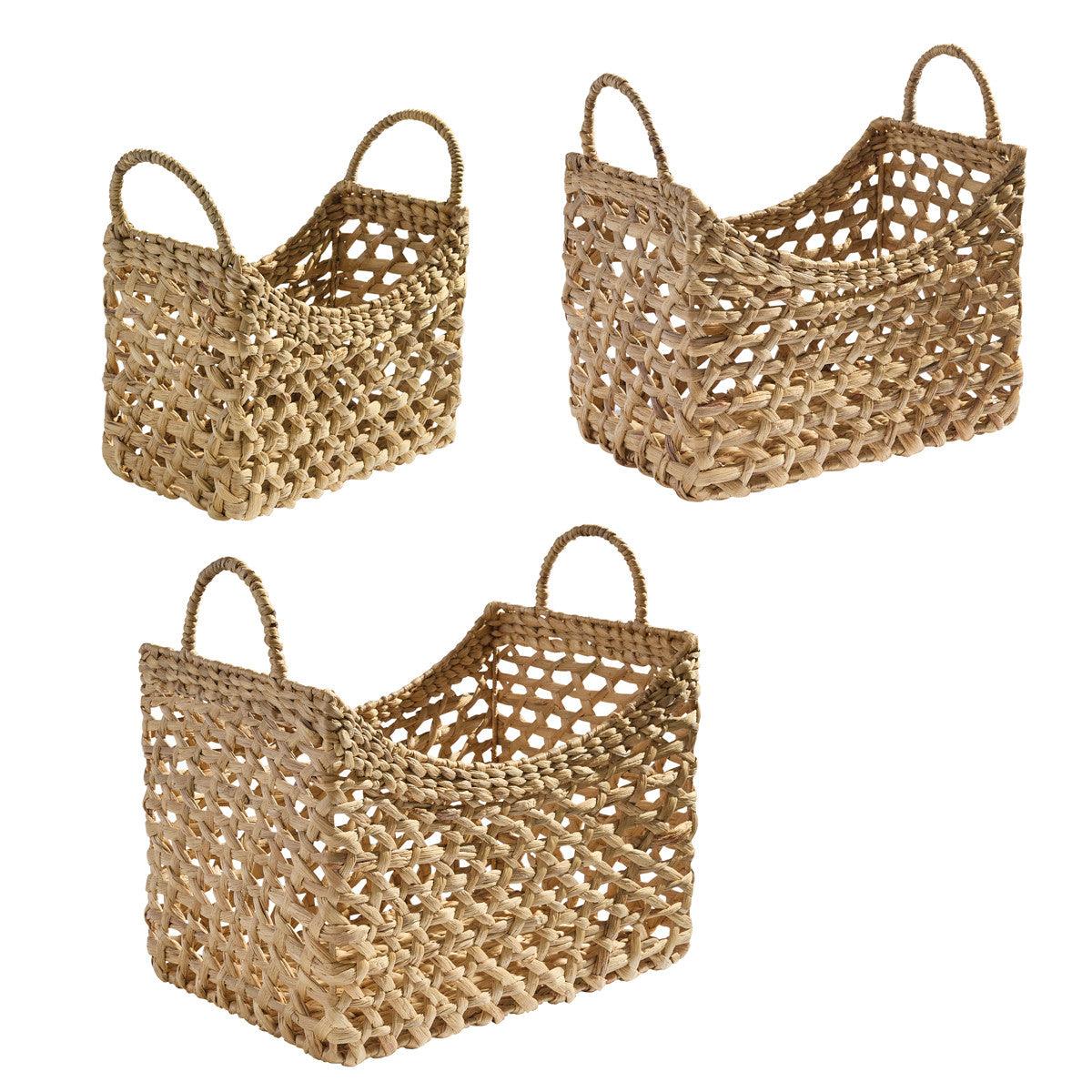 Water Hyacinth Baskets - Set of 3 Park Designs - The Fox Decor