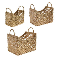 Thumbnail for Water Hyacinth Baskets - Set of 3 Park Designs - The Fox Decor