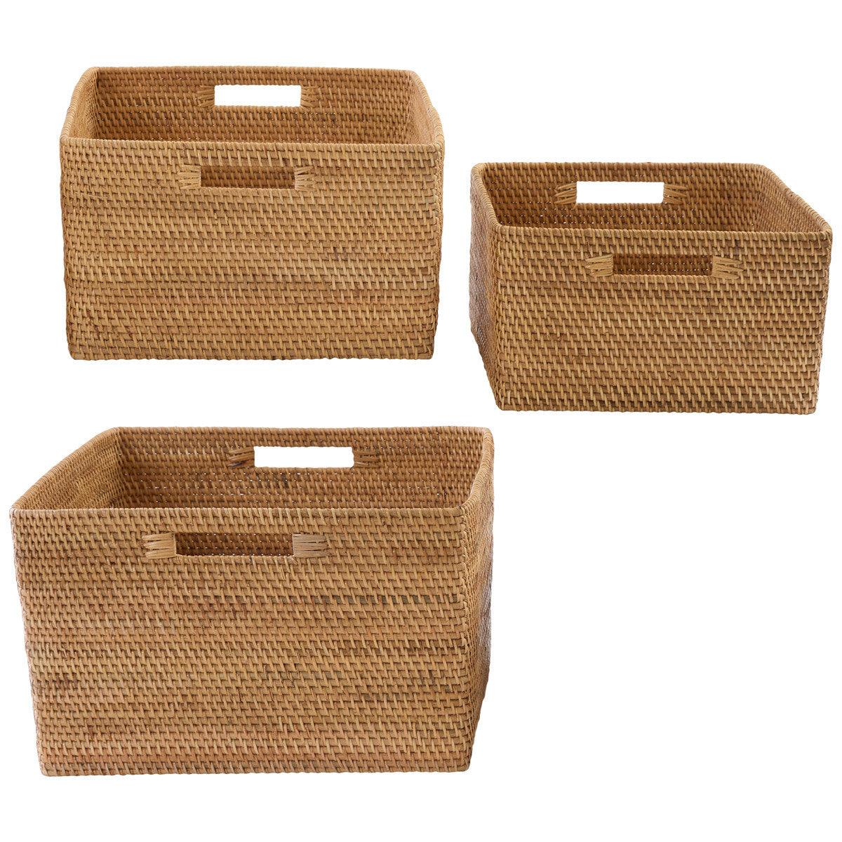 Rattan Baskets - Set of 3 Park Designs - The Fox Decor