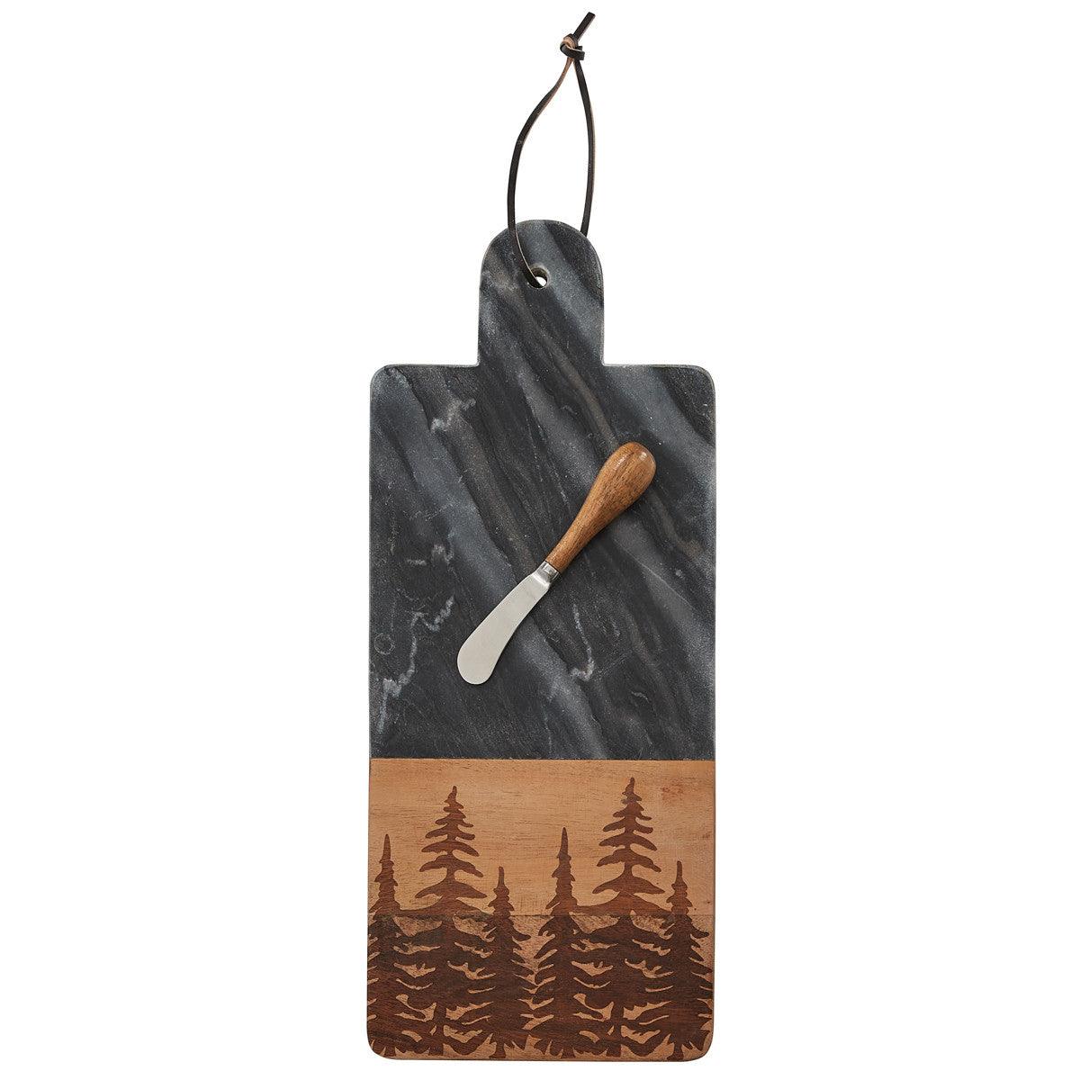 Tree Tops Marble-Wood Cutting Board & Spreader - Park Designs