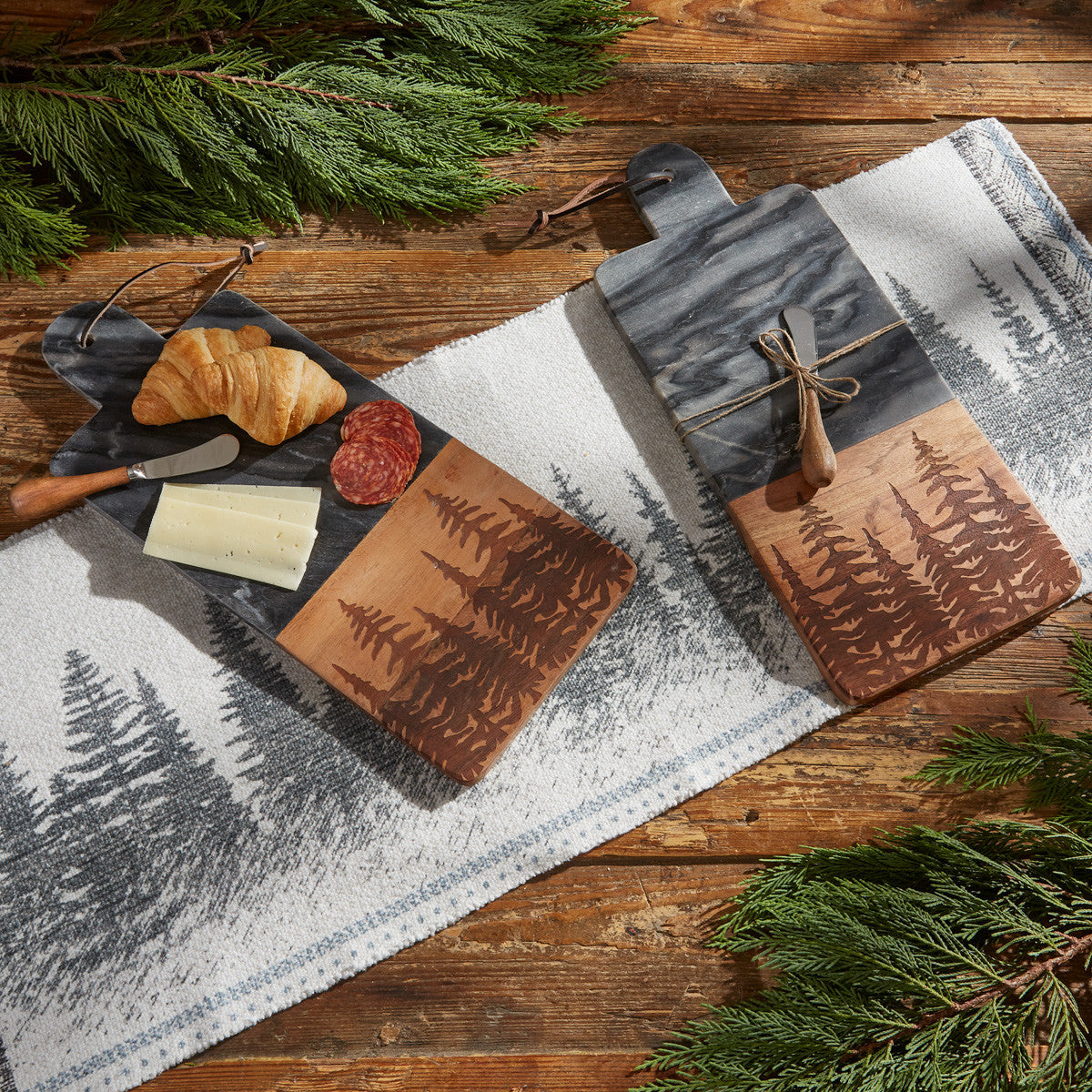 Tree Tops Marble-Wood Cutting Board & Spreader - Park Designs