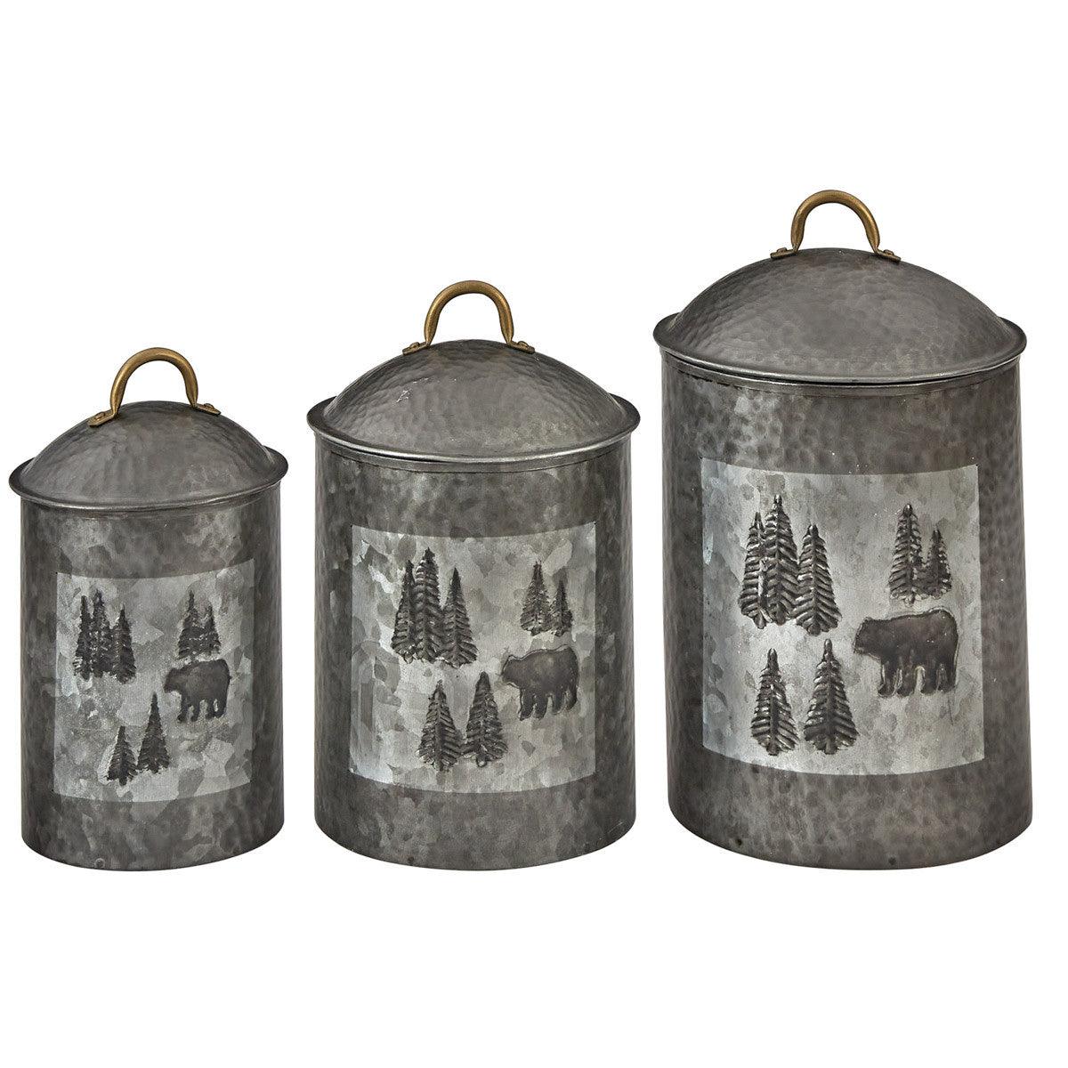 Wild Woods Bear Canisters Set of 3 - Park Designs - The Fox Decor