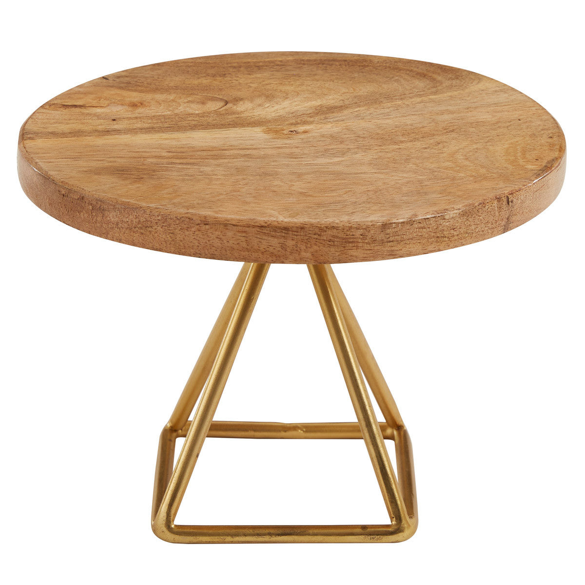 Wood/Gold Triangle Serving Stand Short - Park Designs