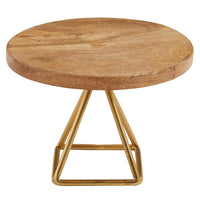 Thumbnail for Wood/Gold Triangle Serving Stand Short - Park Designs