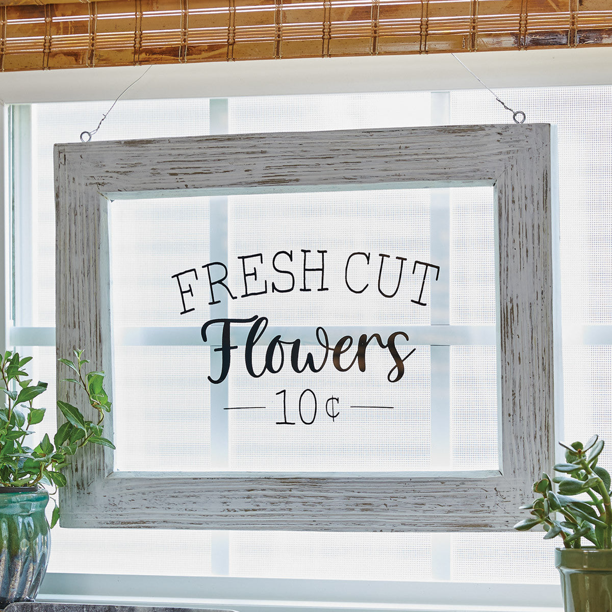 Farmhouse Framed Glass- Fresh Cut Flowers Park Designs