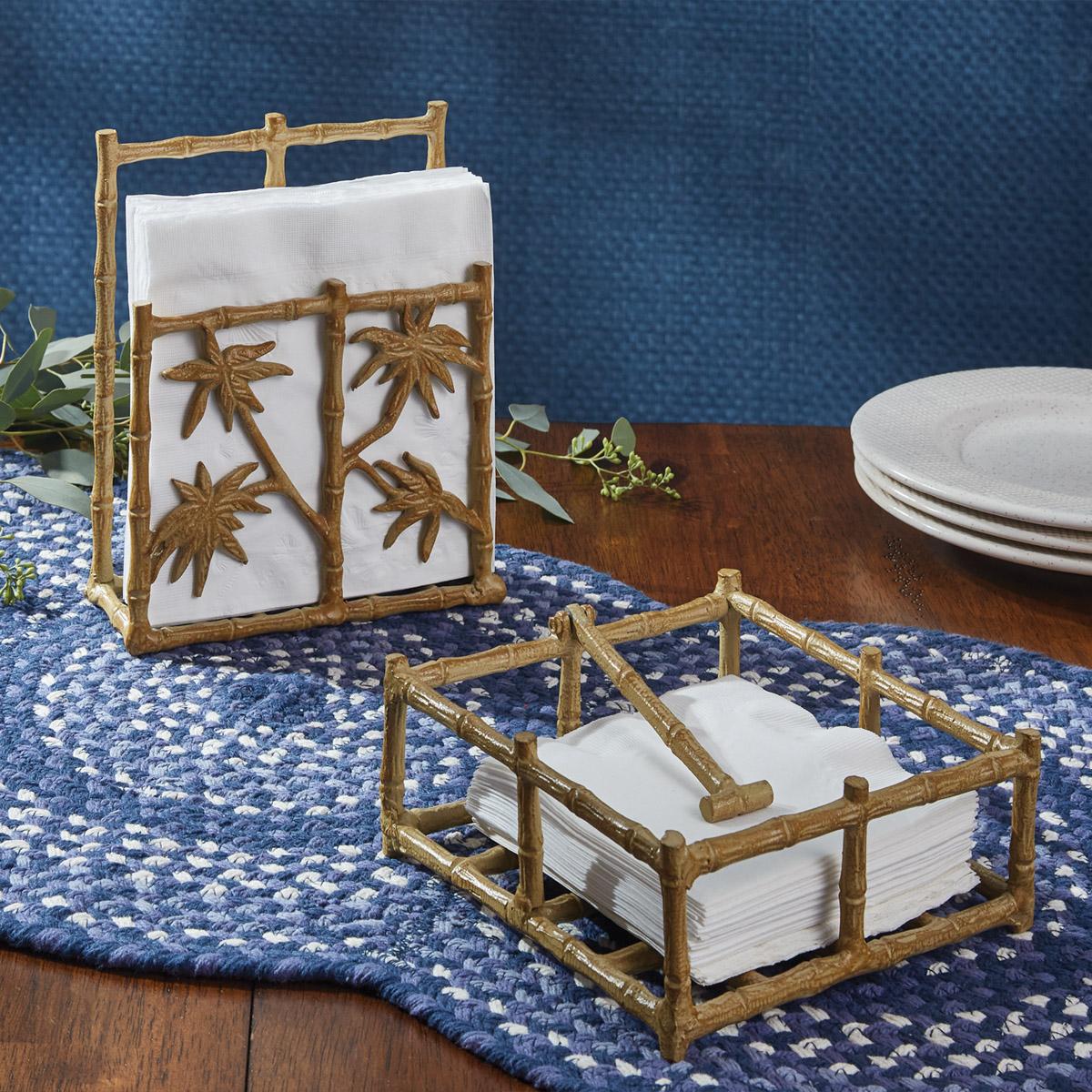 Williamsburg Bamboo Cast Metal Luncheon Napkin Holder - The Fox Decor