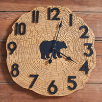 Thumbnail for Black Bear Wood Slice Wall Clock - Park Designs