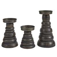 Thumbnail for Farmhouse Wood/Metal Pillar Holders - Set of 3 - Park Designs