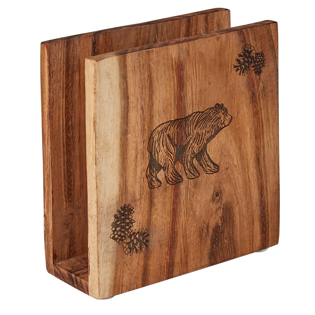 Rustic Wood Napkin Holder - The Fox Decor