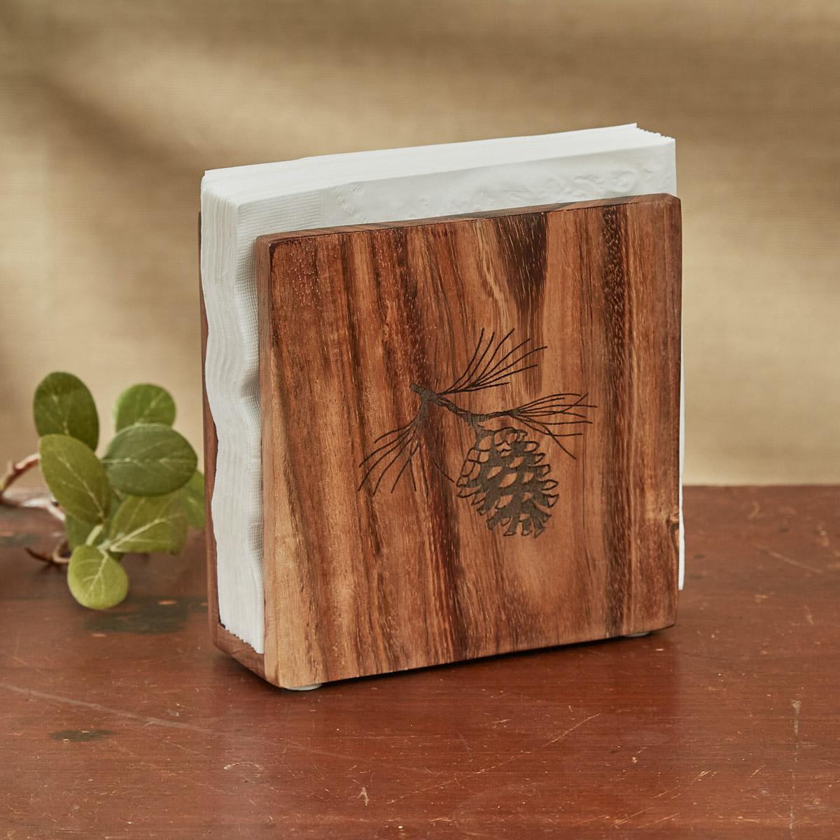 Rustic Wood Napkin Holder - The Fox Decor