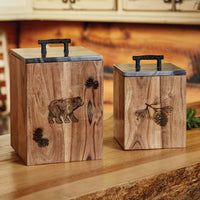 Thumbnail for Rustic Wood Canister - Large Park Designs