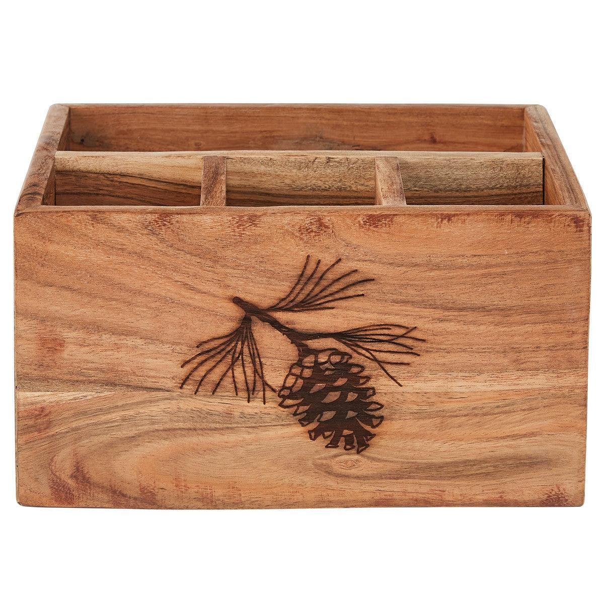 Rustic Wood Utensil Caddy - park Designs - The Fox Decor