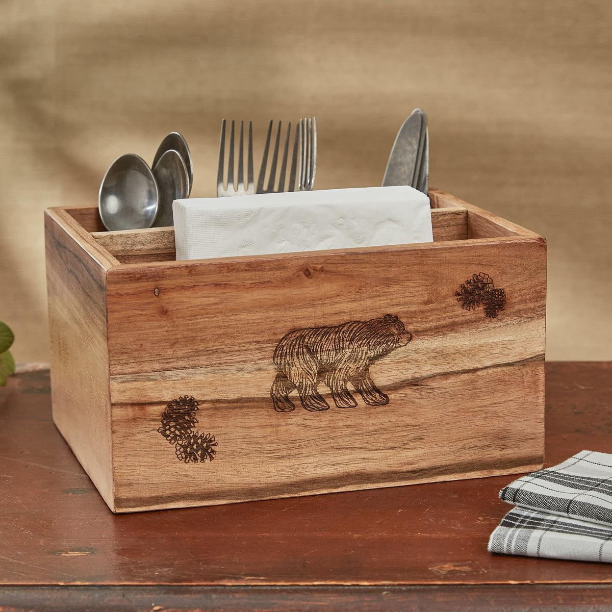 Rustic Wood Utensil Caddy - park Designs