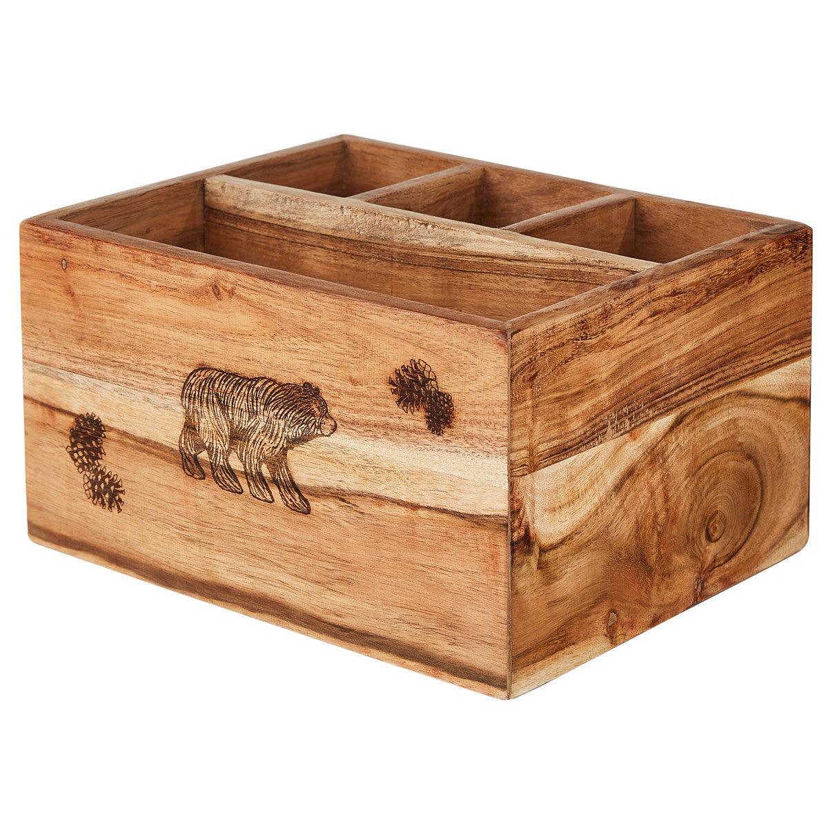 Rustic Wood Utensil Caddy - park Designs - The Fox Decor