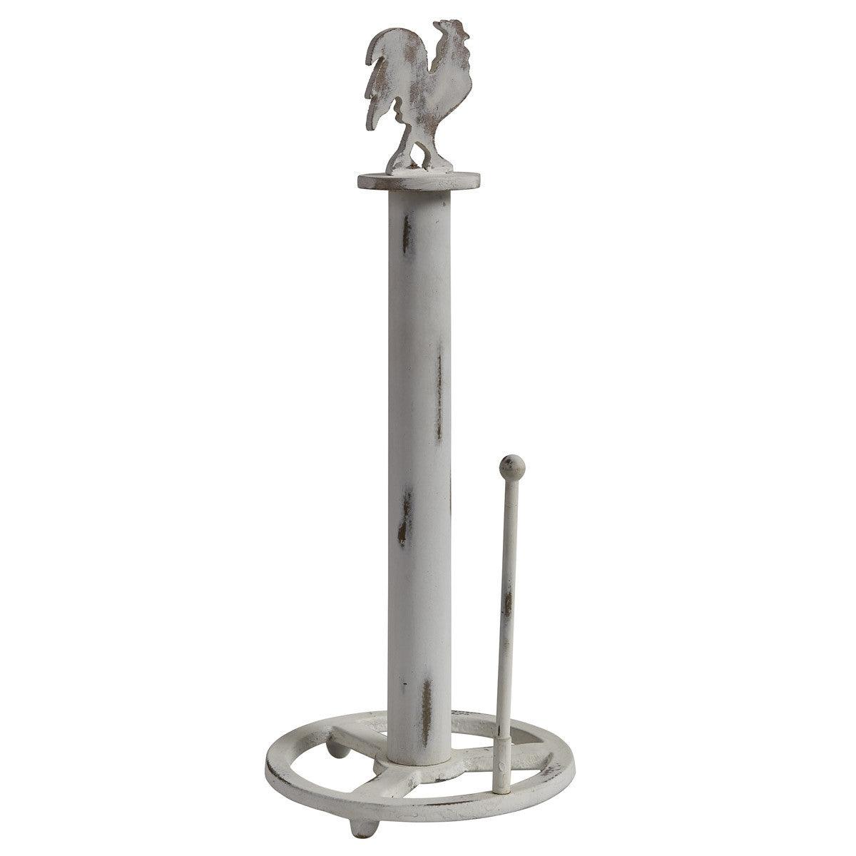 Rooster Wood Paper Towel Holder - Distressed Cream Park Designs - The Fox Decor