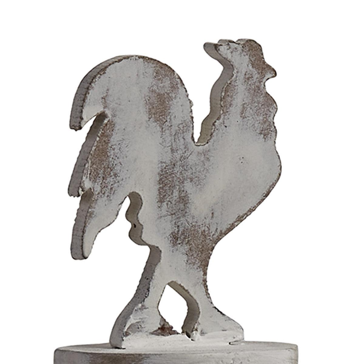 Rooster Wood Paper Towel Holder - Distressed Cream Park Designs