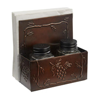 Valley Pine Napkin Holder With Salt And Pepper - The Fox Decor
