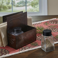 Valley Pine Napkin Holder With Salt And Pepper - The Fox Decor