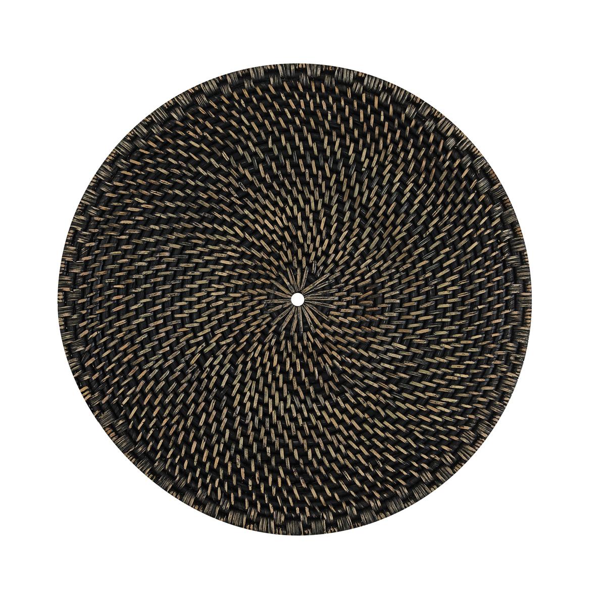 Rattan Charger - Black - The Fox Decor