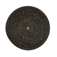 Rattan Charger - Black - The Fox Decor