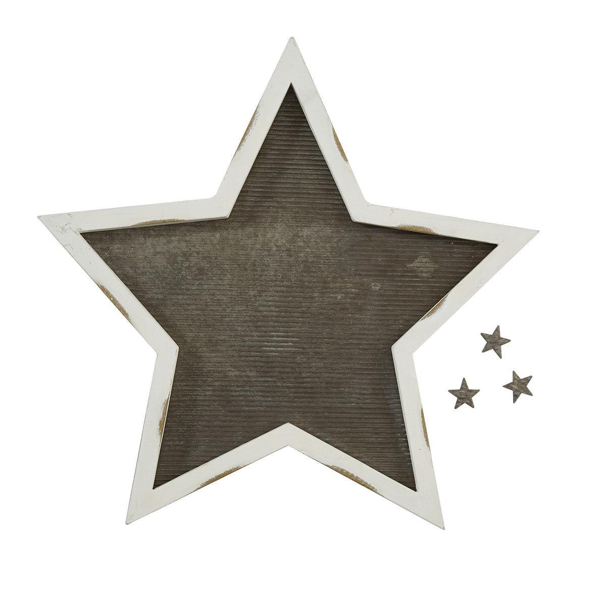 Star Memo Board Distressed White - Park Designs - The Fox Decor