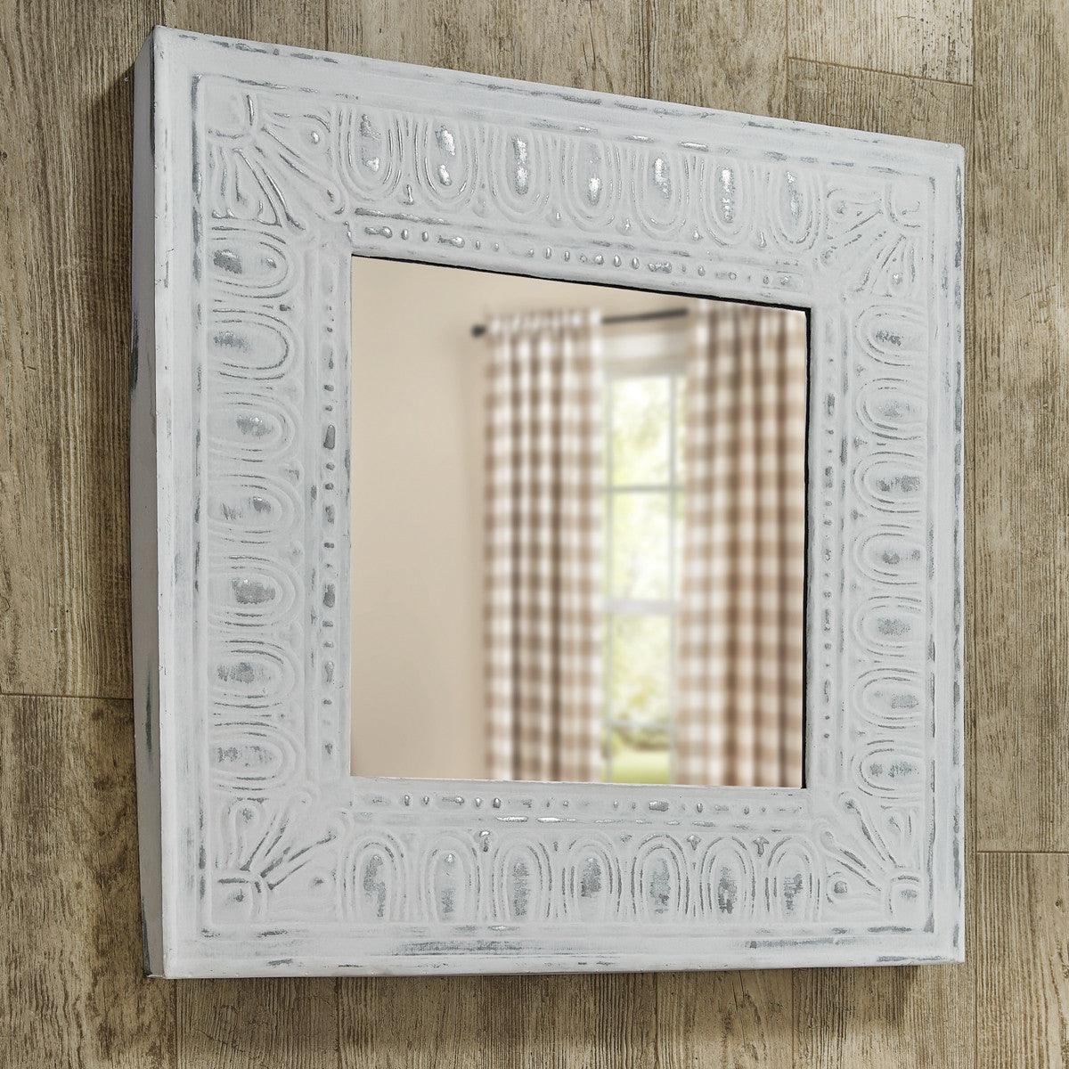 Distressed Tile Mirror - Cream - Park Designs - The Fox Decor