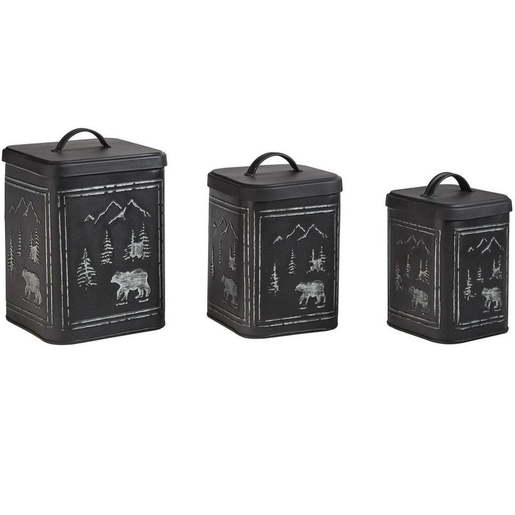 Black Bear Canisters - Set of 3 - Park Designs