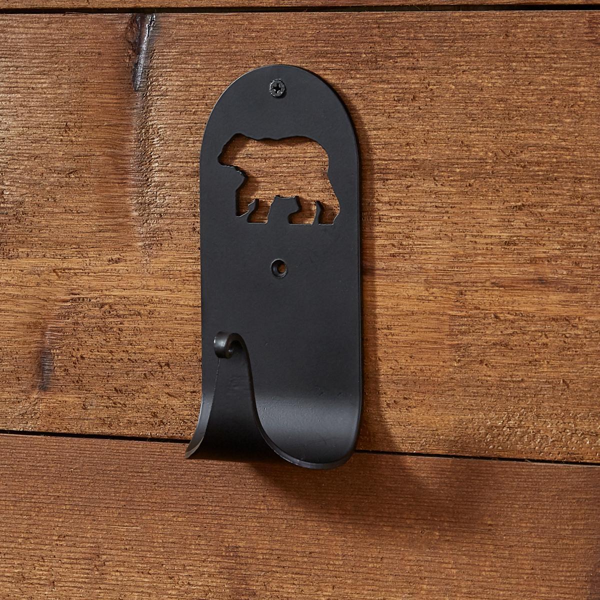 Black Bear Single Hook - Set of 2 Park Designs - The Fox Decor