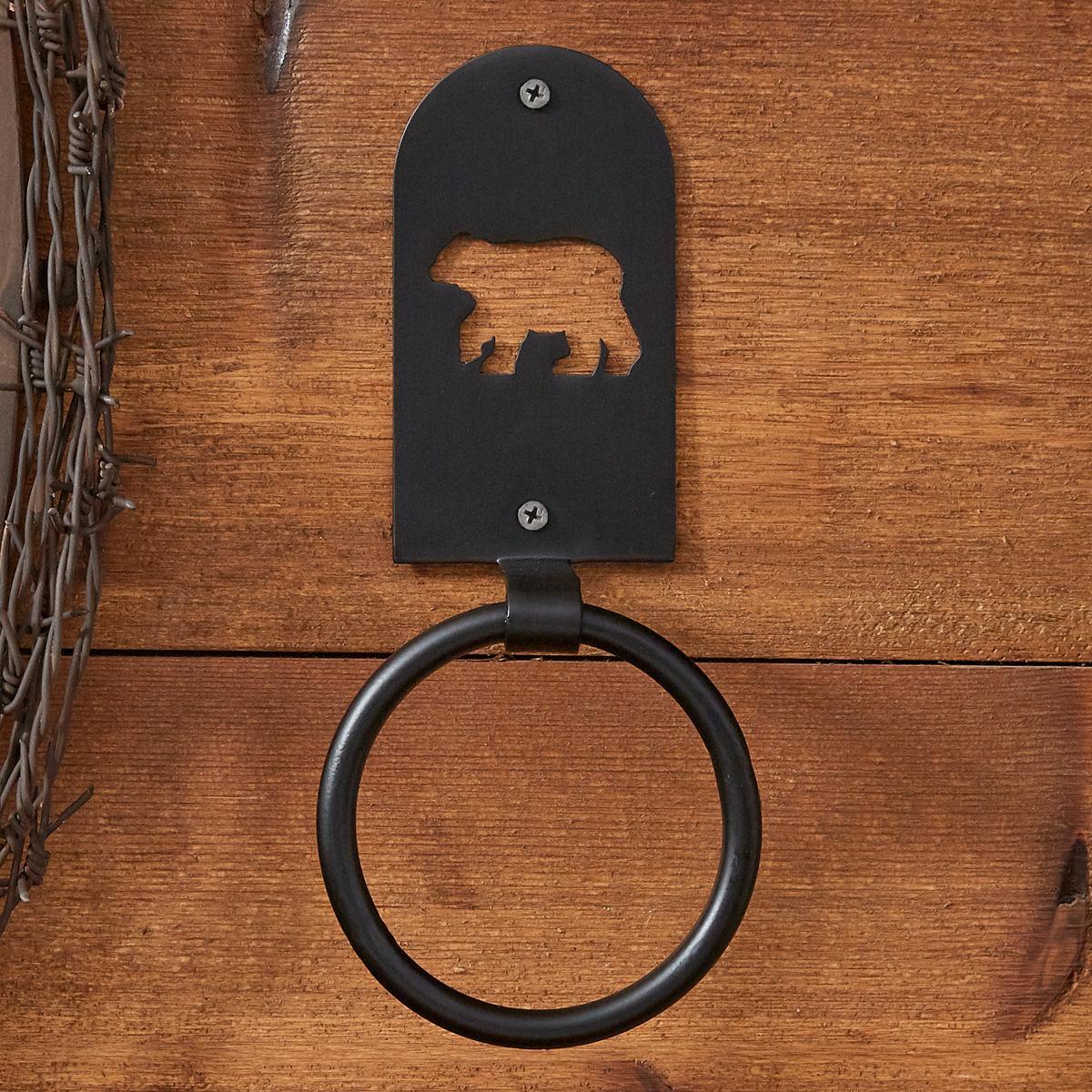 Black Bear Ring Hook - Park Designs - The Fox Decor