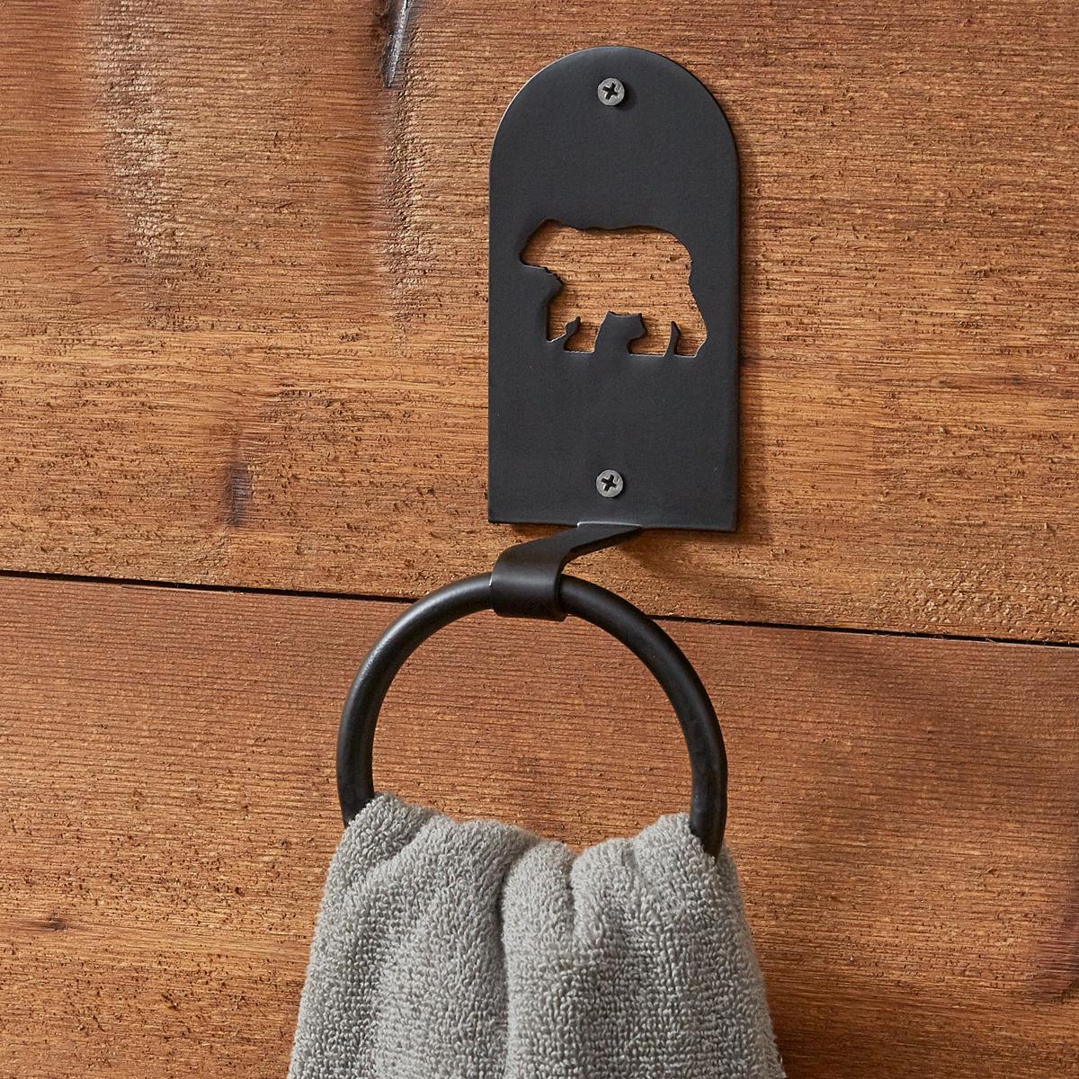 Black Bear Ring Hook - Park Designs - The Fox Decor