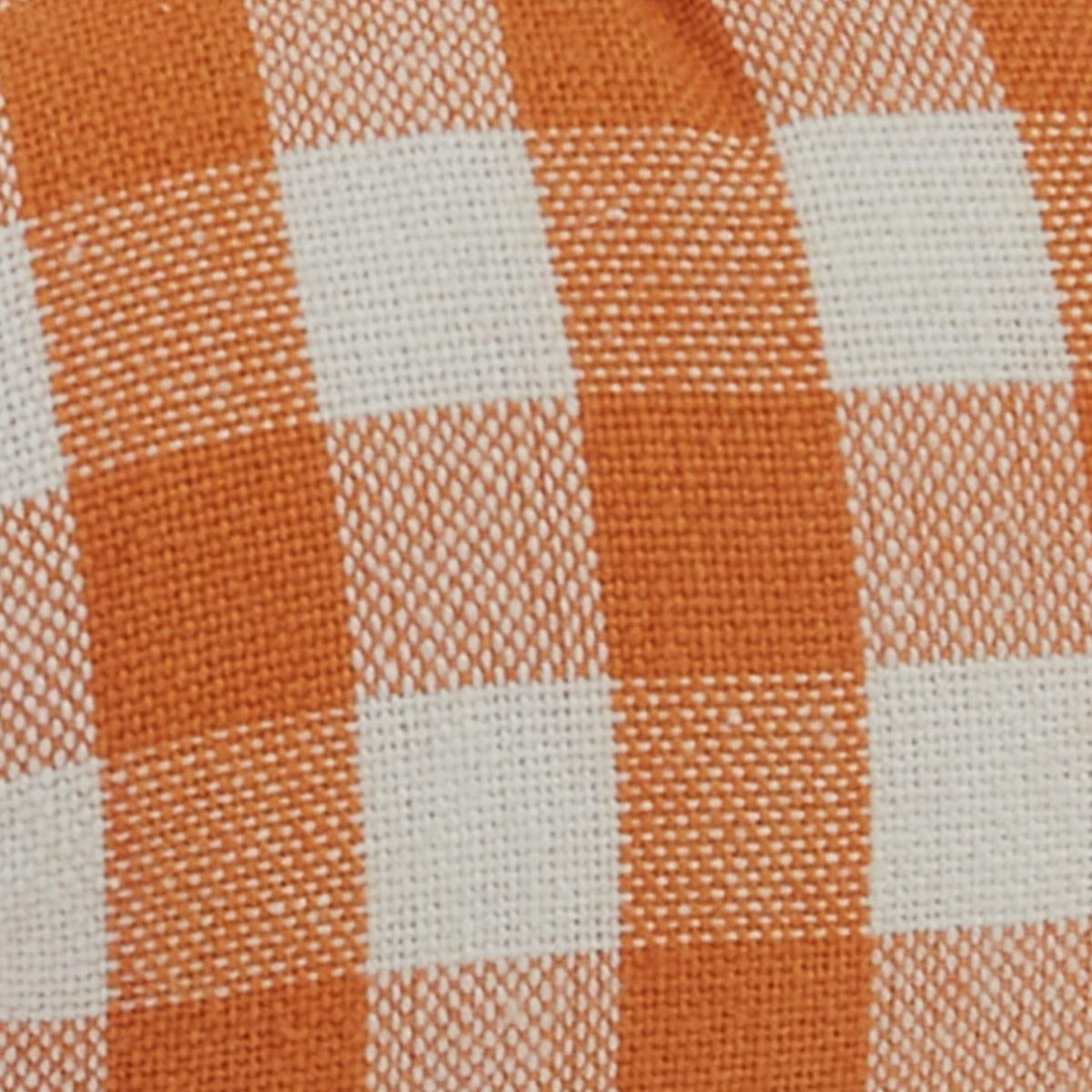 Short Orange And Cream Check Pumpkin - The Fox Decor