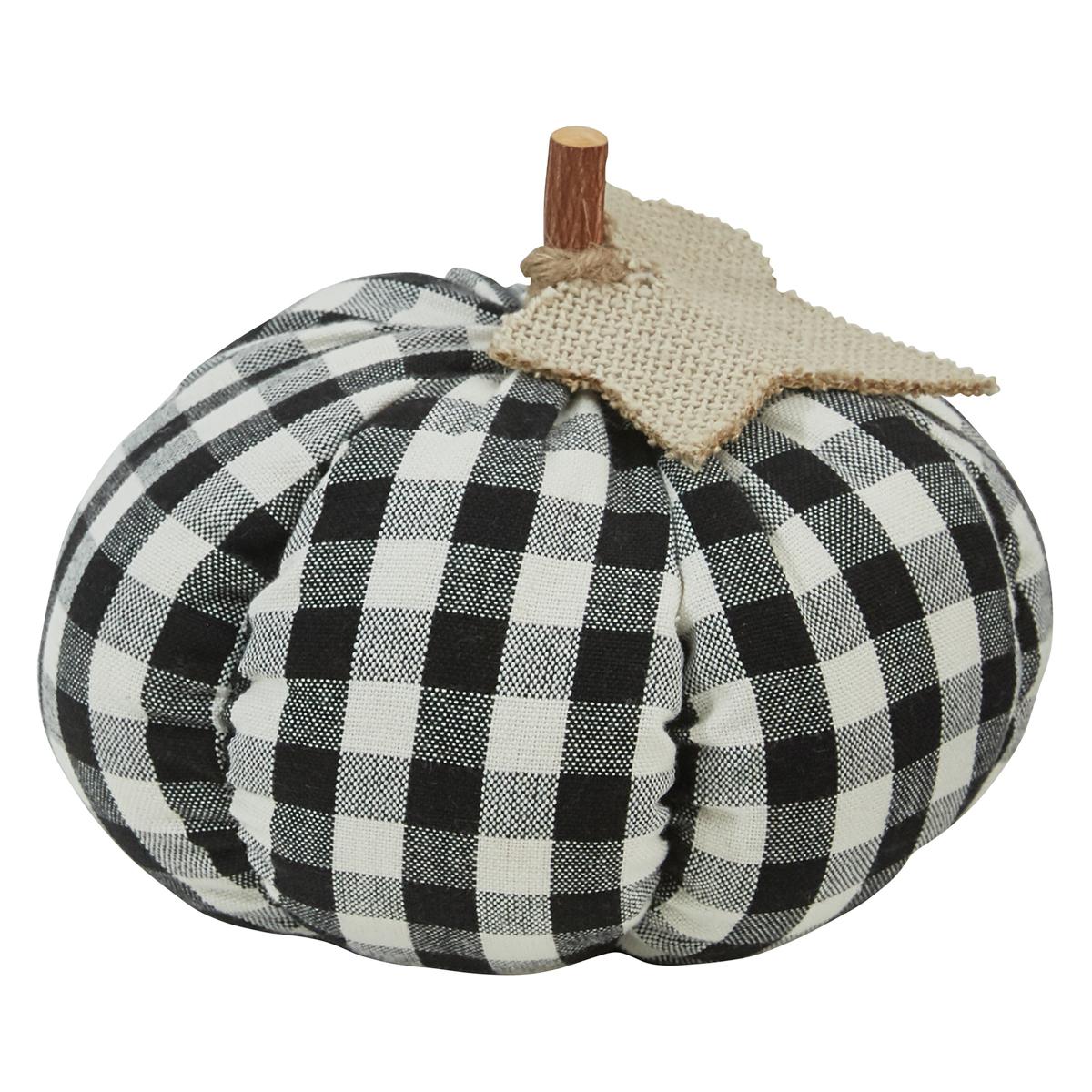 Short Black And Cream Check Pumpkin - The Fox Decor