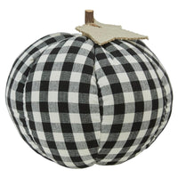 Tall Black And Cream Check Pumpkin - The Fox Decor