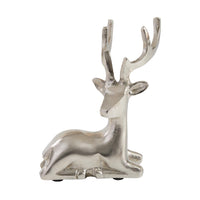 Sitting Silver Reindeer - The Fox Decor