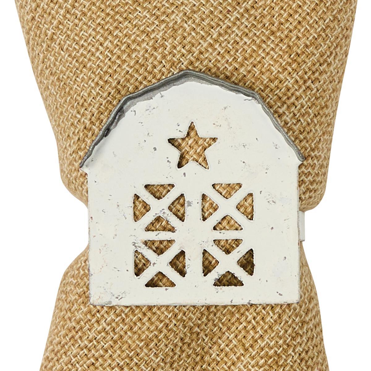 Barn Napkin Ring - Distressed White Set of 12 Park Designs - The Fox Decor