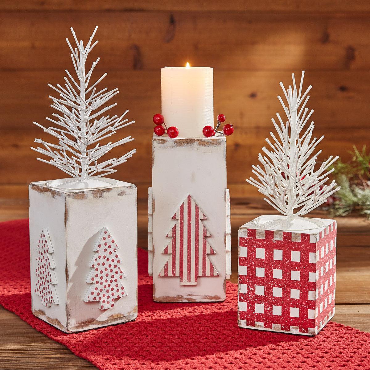 Tree Pillar Holders - Set of 3 - Park Designs - The Fox Decor