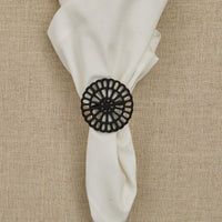 Thumbnail for Black Medallion Napkin Rings - Set Of 12 Check Park Designs - The Fox Decor