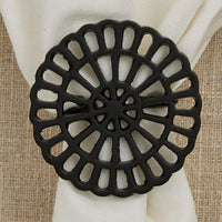 Thumbnail for Black Medallion Napkin Rings - Set Of 12 Check Park Designs - The Fox Decor