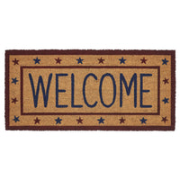 Patriotic Stars Welcome Coir Rug Rect 17x36 VHC Brands