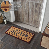 Patriotic Stars Welcome Coir Rug Rect 17x36 VHC Brands