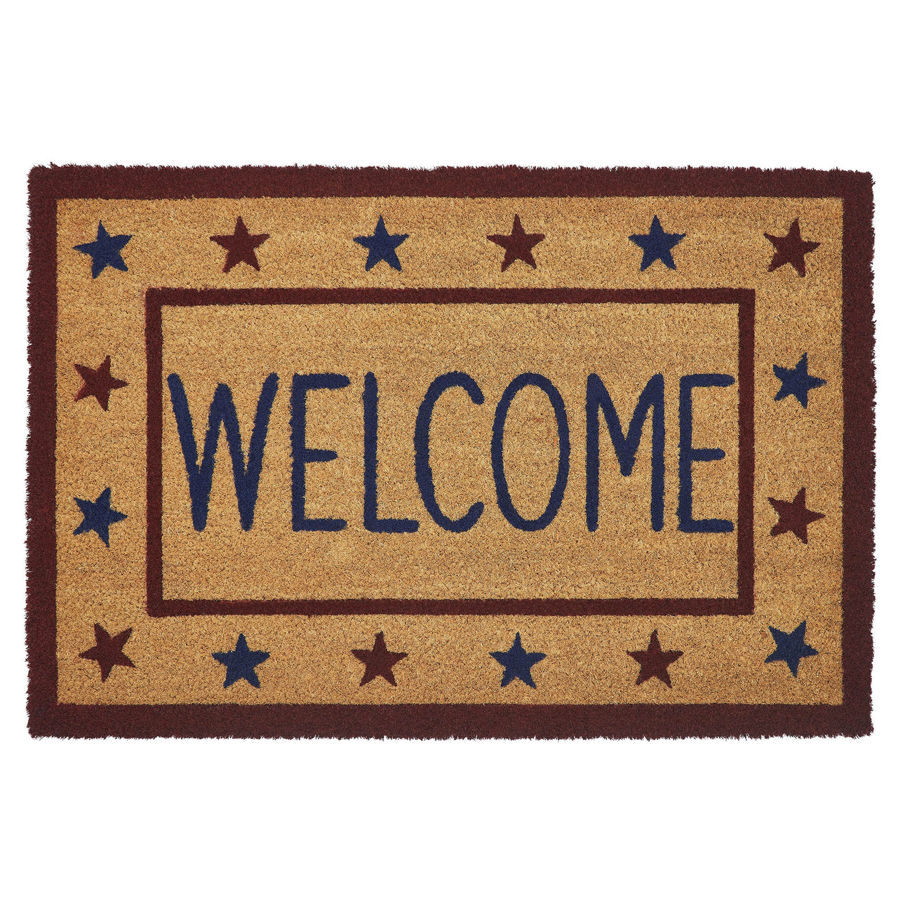 Patriotic Stars Welcome Coir Rug Rect 20x30 VHC Brands