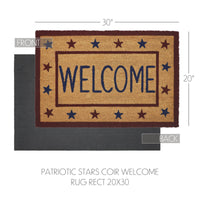 Patriotic Stars Welcome Coir Rug Rect 20x30 VHC Brands